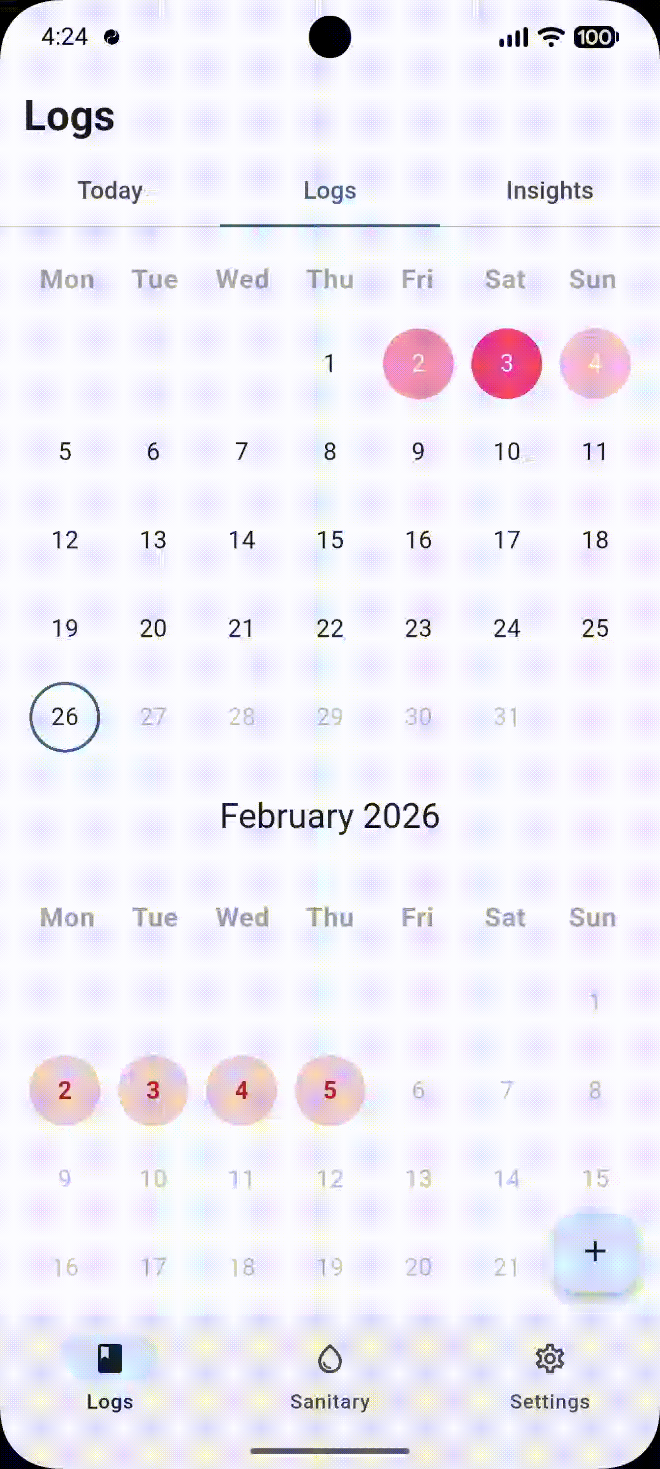 Scrolling Calendar